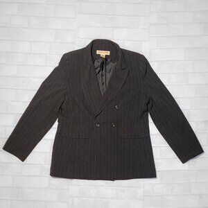 Apostrophe Double Breasted Pinstripe Blazer